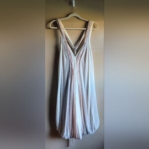 BCBGMAXAZRIA RUNWAY PLEATED V-NECK STRAPPY MINI DRESS